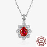Sweet Ruby Pendant Necklace S925 Sterling Silver Jewelry