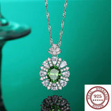 S925 Silver Necklace Ruby Pendant Diamond Collarbone Chain