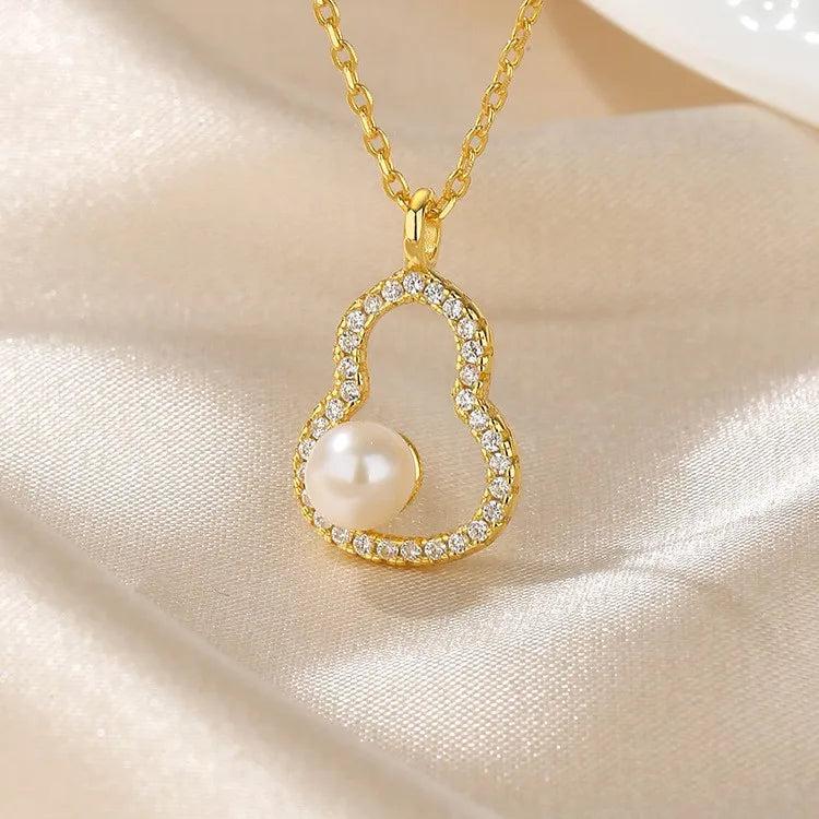 925 Sterling Silver Pearl Necklace for Women Party Wedding