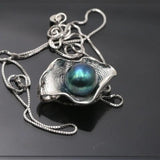 Shell Pearl Necklace Pendant 9.5-10mm 925 Sterling Silver Fashion Jewelry