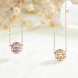 Citrine Amethyst Gem Stone Pendant Necklace 925 Sterling Silver Chain