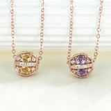 Citrine Amethyst Gem Stone Pendant Necklace 925 Sterling Silver Chain