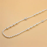 ZFSILVER 925 Silver Freshwater Heart Ball Necklace for Women