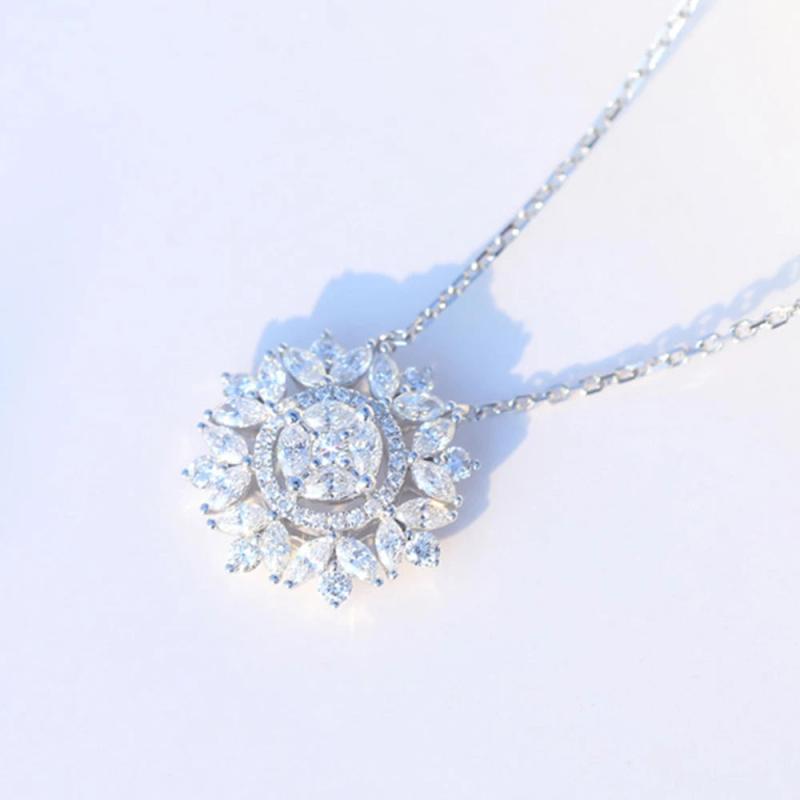 Zircon Snow Flower Necklace for Women