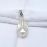 Baroque Pearl Pendant Leather Necklace for Women