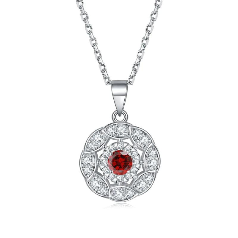 S925 Sterling Silver Round Border Necklace Pendant