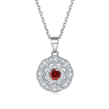 S925 Sterling Silver Round Border Necklace Pendant