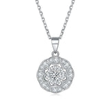 S925 Sterling Silver Round Border Necklace Pendant