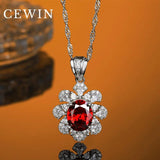 Floral Citrine Pendant Necklace S925 Silver