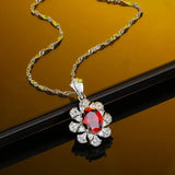Sweet Ruby Pendant Necklace Sterling Silver Jewelry