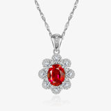 Sweet Ruby Pendant Necklace Sterling Silver Jewelry