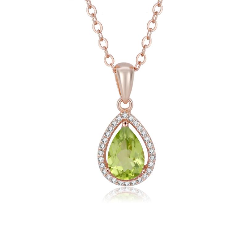 Water Drop Amethyst Peridot Citrine Pendant Necklace