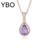 Water Drop Amethyst Peridot Citrine Pendant Necklace