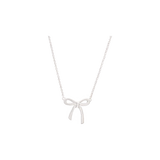 925 Silver Sweet Bow Choker Necklace for Ladies