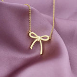 925 Silver Sweet Bow Choker Necklace for Ladies