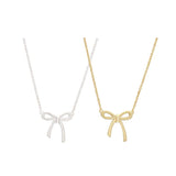 925 Silver Sweet Bow Choker Necklace for Ladies