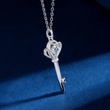 Moissanite Key Pendant 925 Silver Necklace