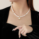S925 Silver Baroque Pearl Necklace Choker for Women