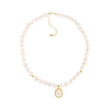 S925 Silver Baroque Pearl Necklace Choker for Women