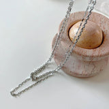 925 Silver Double Layer Woven Chain Necklace Punk Choker Collar