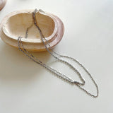 925 Silver Double Layer Woven Chain Necklace Punk Choker Collar