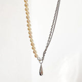 925 Silver Water Drop Freshwater Pearl Choker Necklace