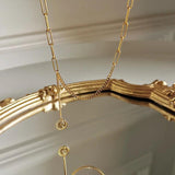 925 Silver Stitching Coin Necklace Tassel Chain Jewelry