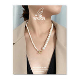 Baroque Pearl Necklace Sterling Silver 925 Gift For Women Party