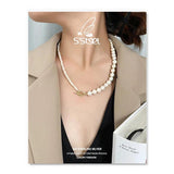 Baroque Pearl Necklace Sterling Silver 925 Gift For Women Party