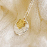 925 Sterling Silver Irregular Round Pendant Necklace Small Jewelry