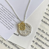925 Sterling Silver Irregular Round Pendant Necklace Small Jewelry