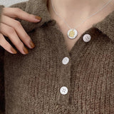 925 Sterling Silver Irregular Round Pendant Necklace Small Jewelry