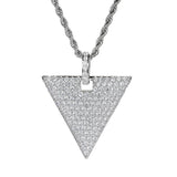 Triangle Pendant Rhinestone Necklace Hip Hop Charm Chain Men Jewelry