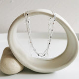 S925 Silver Multi-layer Chain Choker Necklace Jewelry