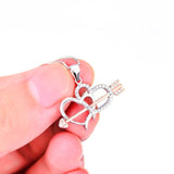 925 Silver Necklace Cupid Arrow Heart Pendant with 18in Chain