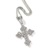 Hip Hop Cross Pendant CZ Chain Necklace for Men
