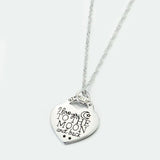 925 Silver Choker Necklace Heart Pendant Moon and Back