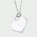925 Silver Choker Necklace Heart Pendant Moon and Back