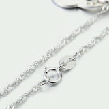 925 Silver Choker Necklace Heart Pendant Moon and Back