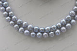 Gray Round Freshwater Pearl Necklace Bracelet Set