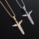 Angel Hip Hop Sword Pendant Men Necklace