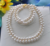 10mm Round Freshwater Pearl Necklace & Bracelet Set