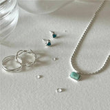 925 Sterling Silver Olive Bead Clavicle Necklace Pendant