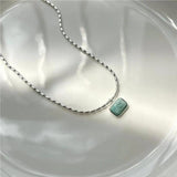 925 Sterling Silver Olive Bead Clavicle Necklace Pendant