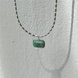 925 Sterling Silver Olive Bead Clavicle Necklace Pendant