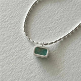 925 Sterling Silver Olive Bead Clavicle Necklace Pendant