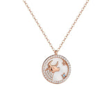 S925 Constellation Pendant Necklace, Zodiac Light Clavicle Shell Jewelry