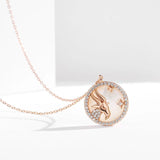 S925 Constellation Pendant Necklace, Zodiac Light Clavicle Shell Jewelry