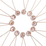 S925 Constellation Pendant Necklace, Zodiac Light Clavicle Shell Jewelry