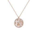 S925 Constellation Pendant Necklace, Zodiac Light Clavicle Shell Jewelry